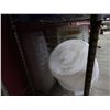 Image 21 : Metal Shelving Unit & Contents: Multiple Metal & Plastic Food Storage Containers, Pitchers, Plates,