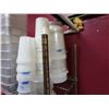 Image 8 : Metal Shelving Unit & Contents: Multiple Metal & Plastic Food Storage Containers, Pitchers, Plates,