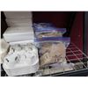Image 8 : Contents of Shelf: Paper & Plastic Cups & Take-Out Containers, Straws, Cutlery, etc (shelf not inclu