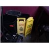 Image 2 : Multiple Waste Baskets, Caution Wet Floor Signs, Rubbermaid Upright Dustpans, etc