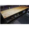 Image 1 : Metal Work Table w/ Wooden Butcher Block Top & Undershelf 120" x 36" x 34"H (contents not included)