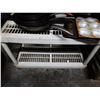 Image 14 : Plastic 3-Tier Shelving Unit & Contents: Multiple Loaf Pans, Frying Pans, Molds, etc
