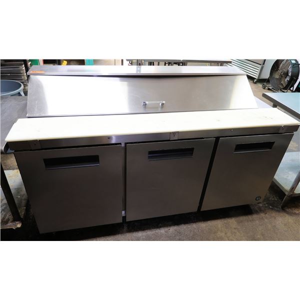 Hoshizaki CRMR72-18 Triple-Door Refrigerated Sandwich / Salad Prep Table (works)