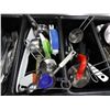 Image 5 : Flatware Caddy w/ Multiple Forks & Knives, Metal Measuring Cups, Ice Cream Scoops, etc
