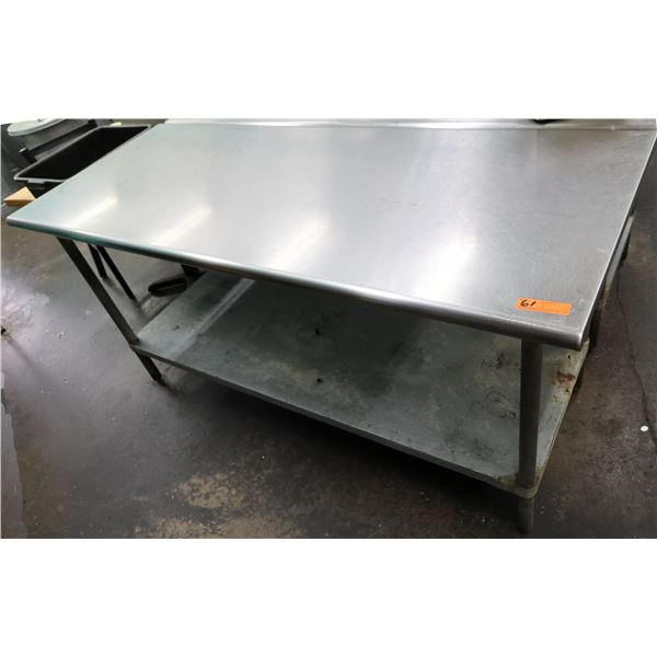 Metal Work Table w/ Undershelf 72" x 30" x 35"H