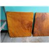 Image 2 : Qty 2 Wooden Table Tops 28" x 28" x 2" & 28" x 24" x 2"