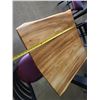 Image 8 : Wooden Live Edge Table on Pedestal Base 31" x 29"  w/ 2 Chairs 15" x 16" x 33"H