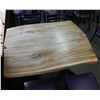 Image 1 : Wooden Live Edge Table on Pedestal Base 49" x 40"  w/ 4 Chairs 15" x 16" x 33"H