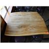Image 2 : Wooden Live Edge Table on Pedestal Base 49" x 40"  w/ 4 Chairs 15" x 16" x 33"H