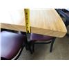 Image 12 : Wooden Live Edge Table on Pedestal Base 46" x 33"  w/ 3 Chairs 15" x 16" x 33"H