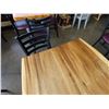 Image 14 : Wooden Live Edge Table on Pedestal Base 36" x 28"  w/ 3 Chairs 15" x 16" x 33"H