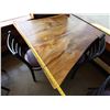 Image 12 : Wooden Live Edge Table on Pedestal Base 34" x 44"  w/ 3 Chairs 15" x 16" x 33"H