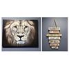 Image 1 : Lion Artwork 40" x 30" & No Whining Be Happy Enjoy Life Wood Plaque Hanging Sign 27"L