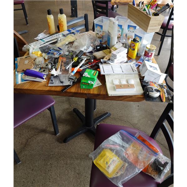 Multiple Office Supplies, Carabiners, Paintbrushes, Tools, Tape, etc