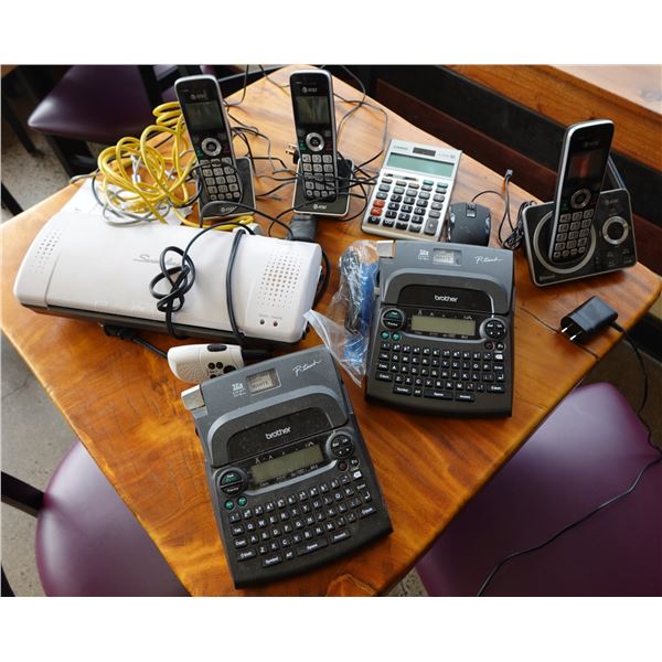 Multiple Brother P-Touch Label Makers, AT&T Phone, Swingline Laminator, etc