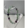 Image 1 : BRAND NEW 8 MM PURPLE AND GREEN FLUORITE  BRACELET ELASTIC