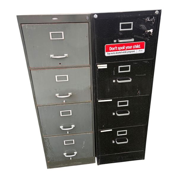 2 Four Drawer Metal File Cabinets
