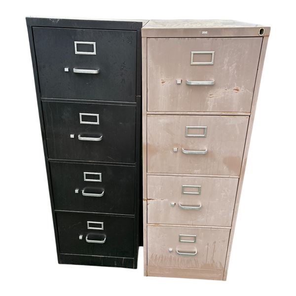 2 Four Drawer Metal File Cabinets