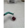 Image 2 : 4.60 CT NATURAL RUBY  SILVER PENDANT OVAL CUT CERTIFICATION