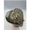 Image 6 : 4 X 3.5 INCH  PYRITE CLUSTER HEART