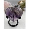 Image 5 : 2.2 INCH AMETHYST CRYSTAL HEART { HIGH GRADE )