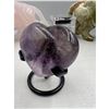 Image 7 : 2.2 INCH AMETHYST CRYSTAL HEART { HIGH GRADE )