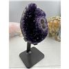 Image 3 : 7.5 X 3 INCH  HIGH GRADE URUGYAN UNIQUE AMETHYST CLUSTER ON METAL STAND