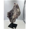 Image 3 : 13  X 9 INCH  AMETHYST WITH SUGAR COATED CALCITE ON STAND FROM BRAZIL