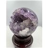 Image 3 : 16 INCH CIRCUMFERENCE AMETHYST SPHERE WITH CALCITE  FROM BRAZIL