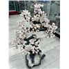 Image 2 : 29 X 21 INCH ROSE QUARTZ CRYSTAL TREE WITH AMETHYST BASE ( HANDMADE BRAZIL )