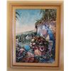 Image 1 : Blue Fountain Melody Oil Painting on Canvas Signed by Marko Mavrovic, Framed 44" x 56"