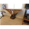 Image 2 : Vintage Console Table in a Neoclassical Revival Style w/ Eagle Base & Laminated Wood Top 71" x 24" x