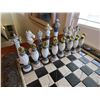 Image 2 : Vintage Chess Set w/ Ornate Pieces 17" x 17" x 6"H