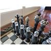 Image 8 : Vintage Chess Set w/ Ornate Pieces 17" x 17" x 6"H