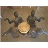 Image 12 : Oval Table w/ Sculptured Base by S. Keliam of 4 Mer-men & 2 Mer-child Figures 67" x 42" x 30"H