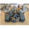 Image 3 : Oval Table w/ Sculptured Base by S. Keliam of 4 Mer-men & 2 Mer-child Figures 67" x 42" x 30"H