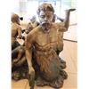 Image 8 : Oval Table w/ Sculptured Base by S. Keliam of 4 Mer-men & 2 Mer-child Figures 67" x 42" x 30"H
