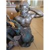Image 9 : Oval Table w/ Sculptured Base by S. Keliam of 4 Mer-men & 2 Mer-child Figures 67" x 42" x 30"H