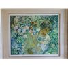 Image 2 : Joven con Cesto de Flores Serigraph on Paper Limited Edition 221/250 by José Royo, Wood Framed 28" x