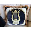 Image 5 : Qty 2 Decorative Throw Pillows: Leopard & Gilded Lyre 20" & 17" Diagonal