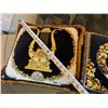 Image 8 : Qty 2 Decorative Throw Pillows: Leopard & Gilded Lyre 20" & 17" Diagonal
