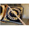 Image 9 : Qty 2 Decorative Throw Pillows: Leopard & Gilded Lyre 20" & 17" Diagonal