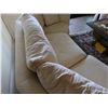 Image 12 : Qty 2 White Curved 3-Seat Upholstered Sofa Sections w/ Back & Throw Cushions 105"L x 21" x 32"H
