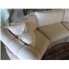 Image 18 : Qty 2 White Curved 3-Seat Upholstered Sofa Sections w/ Back & Throw Cushions 105"L x 21" x 32"H