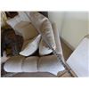 Image 32 : Qty 2 White Curved 3-Seat Upholstered Sofa Sections w/ Back & Throw Cushions 105"L x 21" x 32"H
