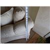 Image 34 : Qty 2 White Curved 3-Seat Upholstered Sofa Sections w/ Back & Throw Cushions 105"L x 21" x 32"H