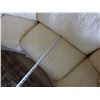 Image 35 : Qty 2 White Curved 3-Seat Upholstered Sofa Sections w/ Back & Throw Cushions 105"L x 21" x 32"H