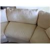 Image 7 : Qty 2 White Curved 3-Seat Upholstered Sofa Sections w/ Back & Throw Cushions 105"L x 21" x 32"H