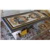 Image 1 : Vintage Italian Pietra Dura Marble-Top Table on Carved European Stone Base 56" x 23" x 18"H