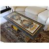 Image 2 : Vintage Italian Pietra Dura Marble-Top Table on Carved European Stone Base 56" x 23" x 18"H